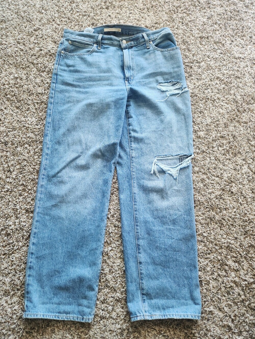 Levis Baggy Light Blue Distressed Women's Jeans